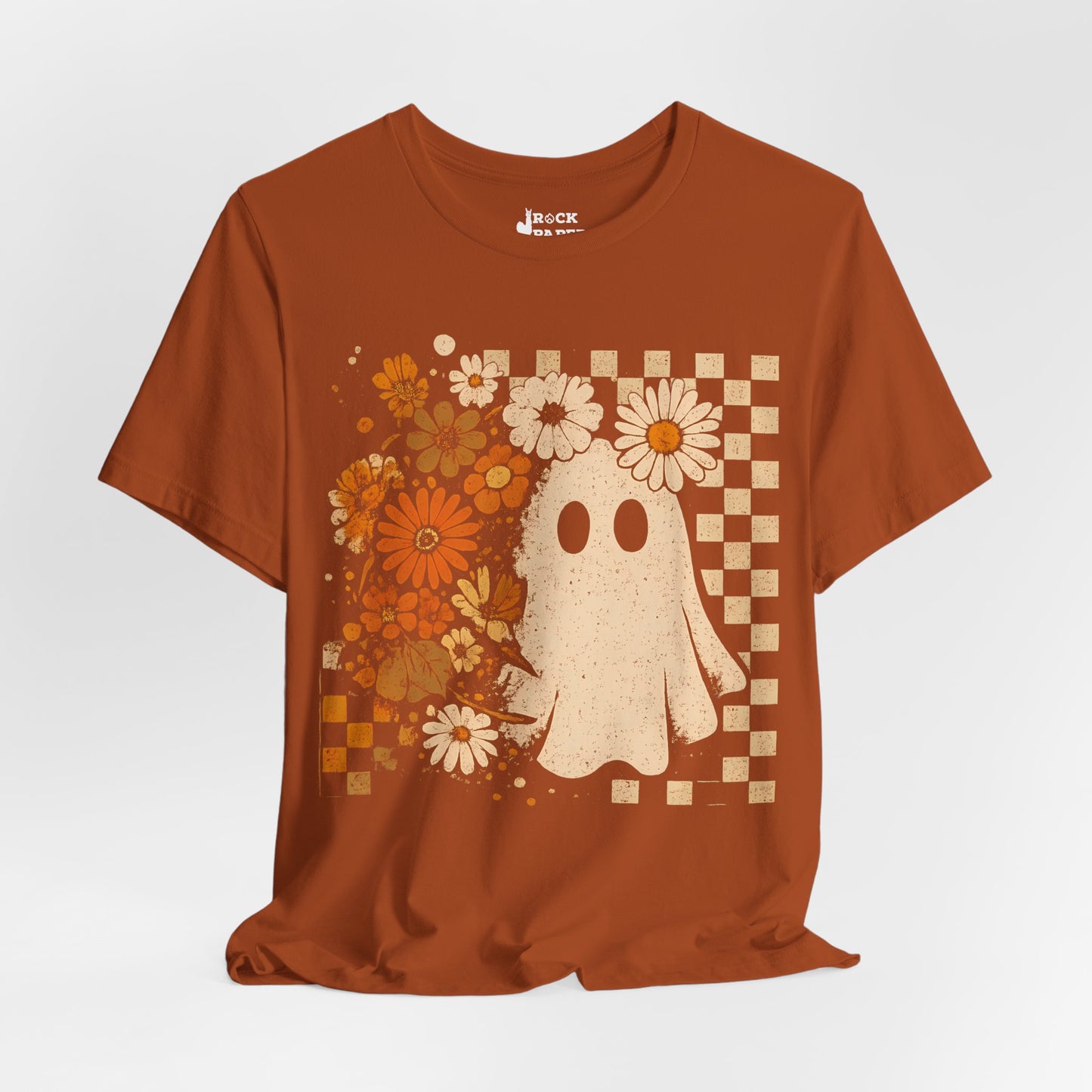 Checkered Ghost Halloween T-Shirt