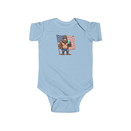 Patriotic Baby Bigfoot Infant/Toddler Onesie (6-24 Month)