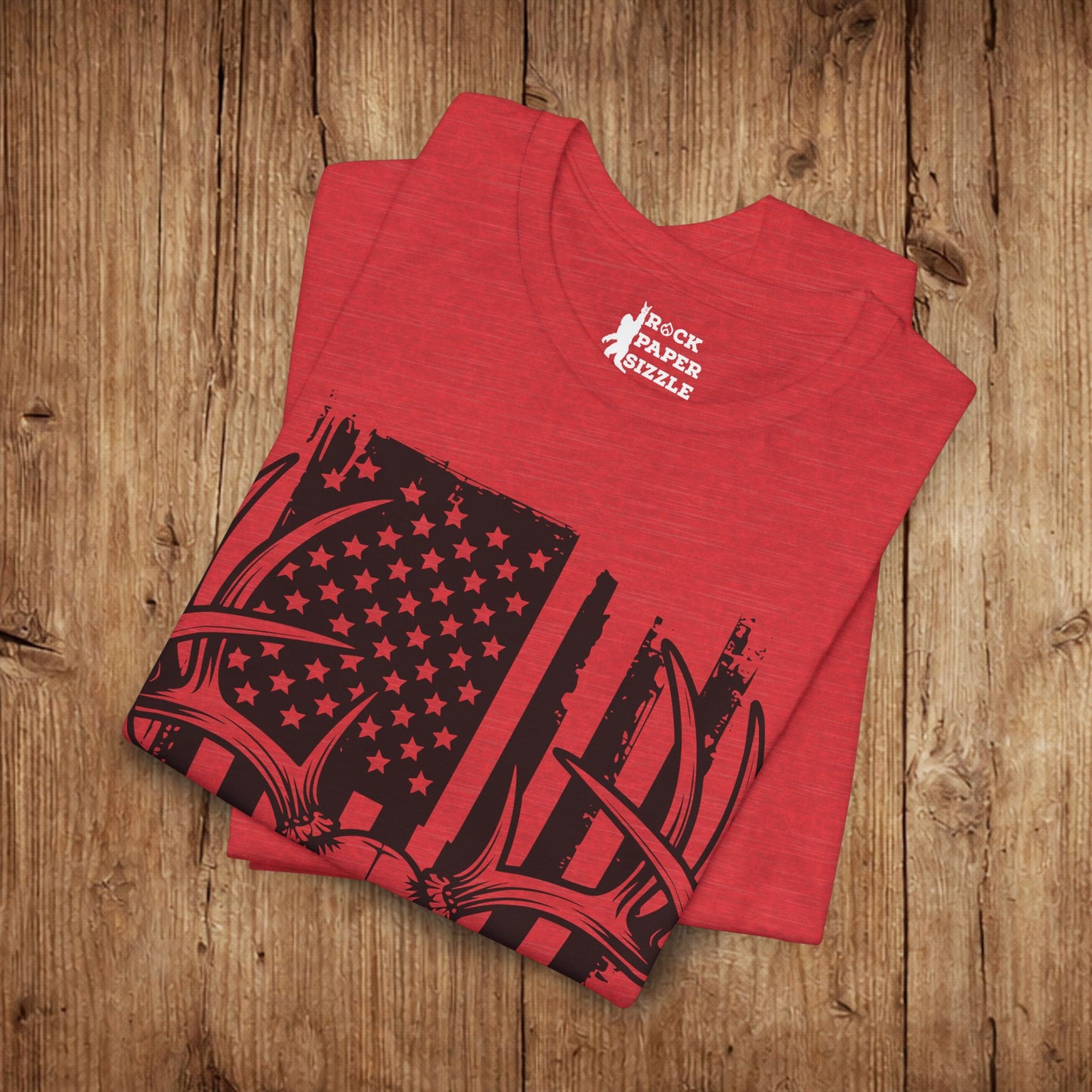 American Flag Deer Skull