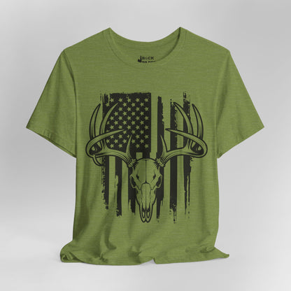 American Flag Deer Skull T-Shirt