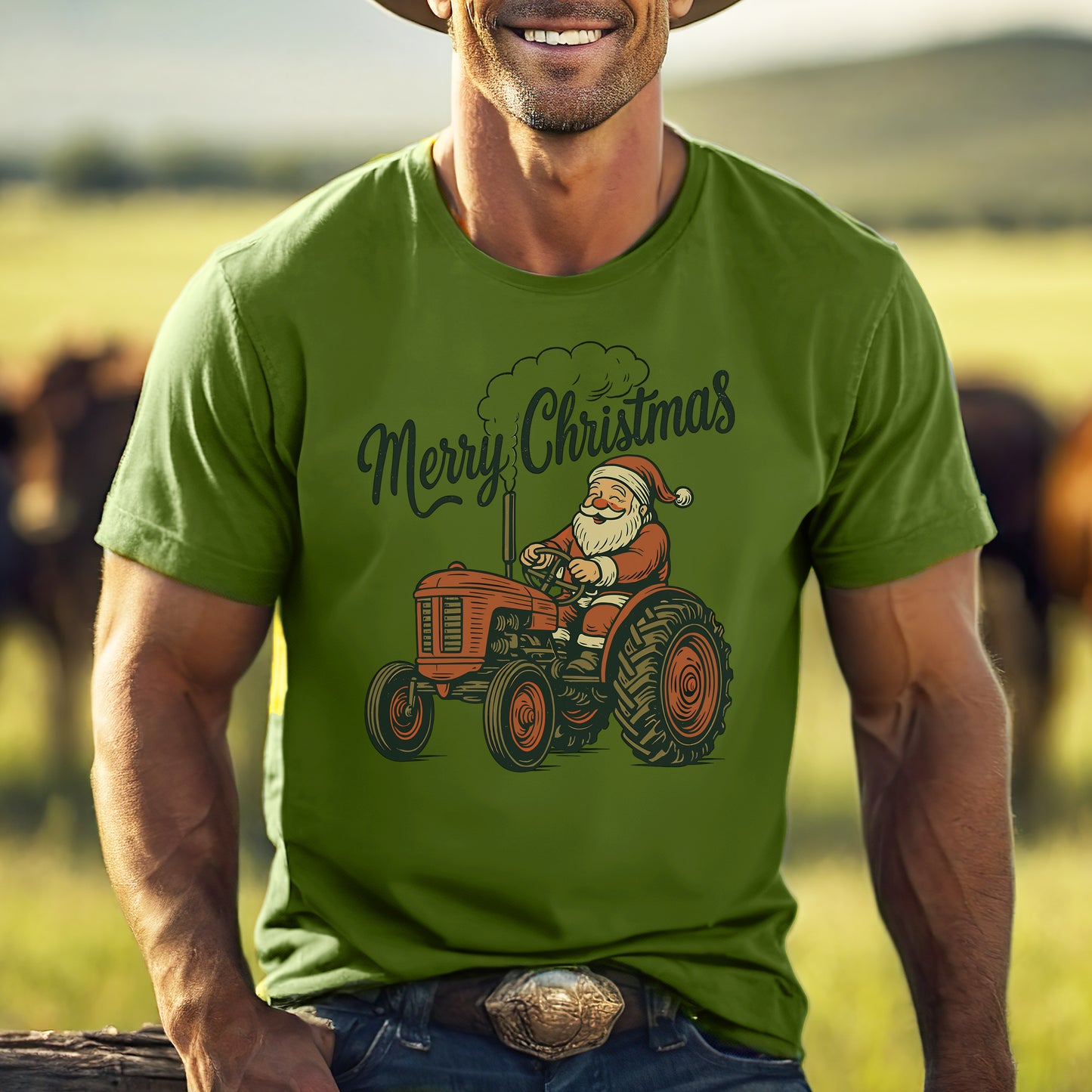 Santa's Merry Tractor Shirt