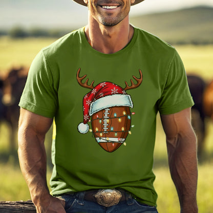 Xmas Football Reindeer T-Shirt